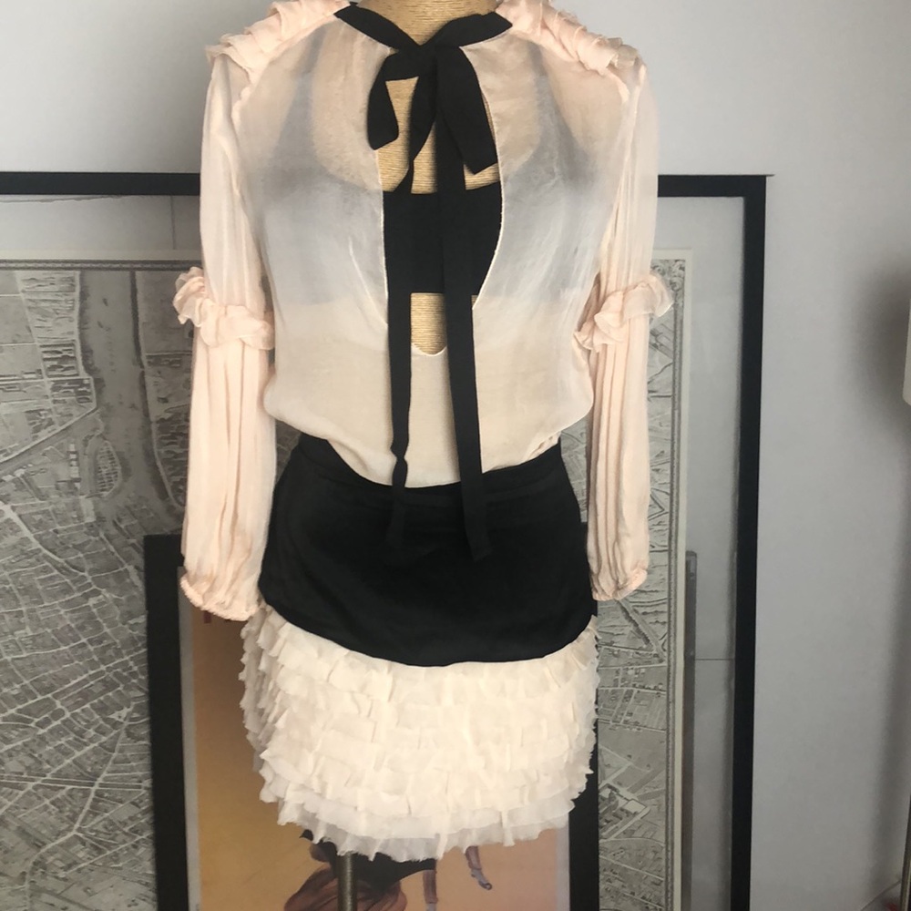 Dolce & Gabbana Black and Cream Skirt Set